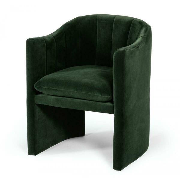 Gfancy Fixtures Velvet Modern Curvilinear Dining Chair, Dark Green GF3684178